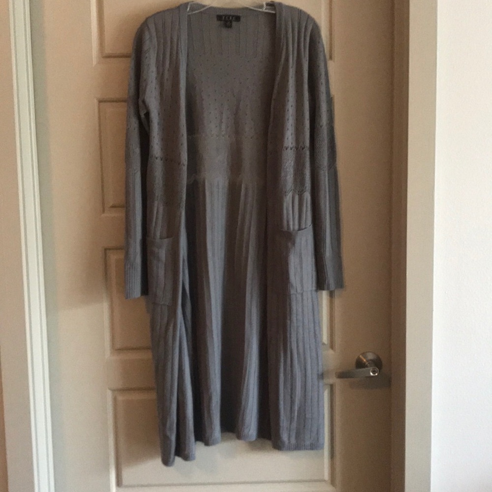 Grey duster sweater